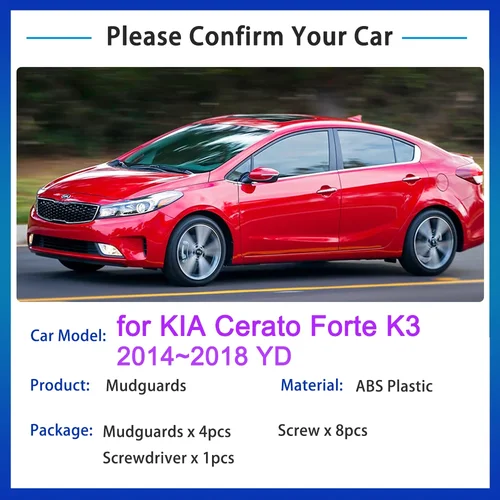 Imagen 2 del producto Para KIA Cerato Forte K3 2014 2015 2016 2017 2018 YD guardabarros protectores contra salpicaduras guardabarros delantero rueda trasera accesorios de coche
