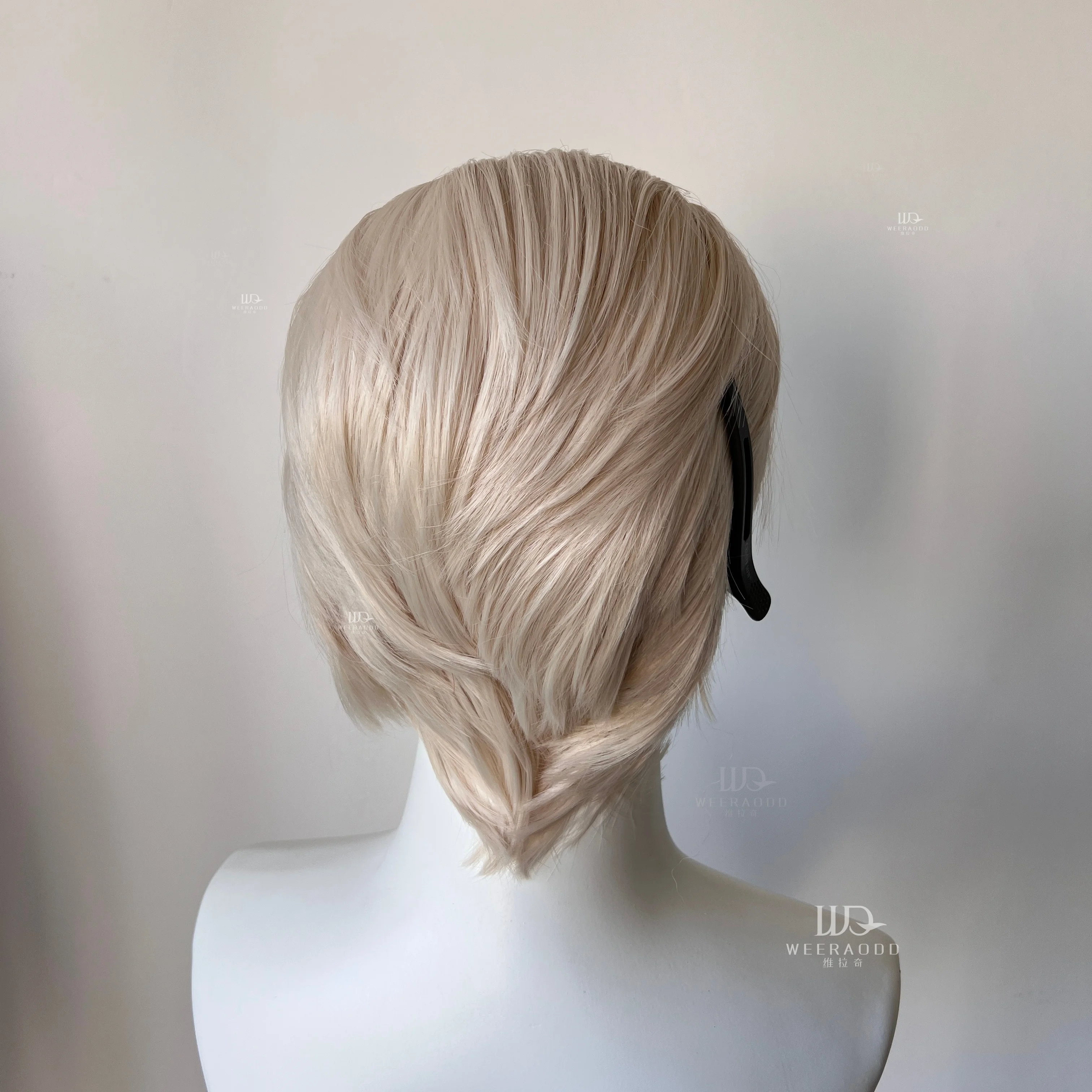 Widow's Peak Platinum Blonde Wig for Men Synthetic Lace Front Wig for Black Women High Temperature Fibers 8Inch Wigs for Cosplay