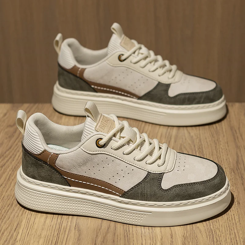 Męskie białe sneakersy na jesień 2025 - oddychające buty codzienne, styl dla par, modne i najlepiej sprzedające się