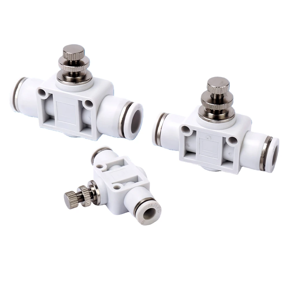 Pneumatic Throttle Valve SA 4mm 6mm 8mm 10mm 12mm OD Hose Pneumatic Air Connector Fitting Control Valve  Plastic Push In