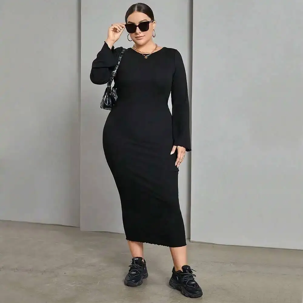 

Women's Clothing 2025 Large Autumn and Winter Fashion Knitted Long Skirt Niche Design Sense Sexy Backless Dress Casual Y2k