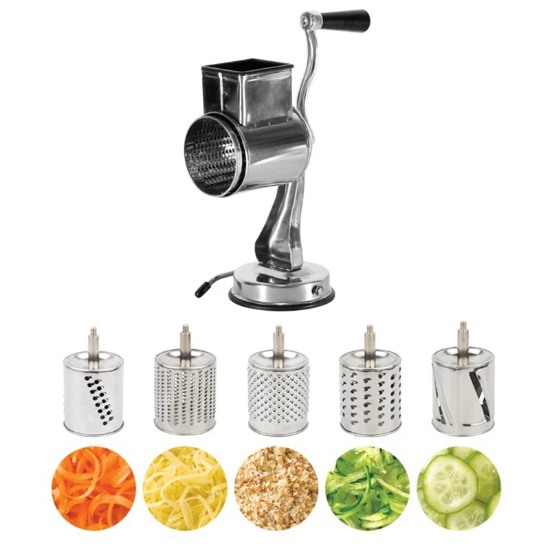 Multifunctional Vegetables Slicer Vegetable Mill Grater With 5 Drums Shredder Graters Potato Carrot Shredder