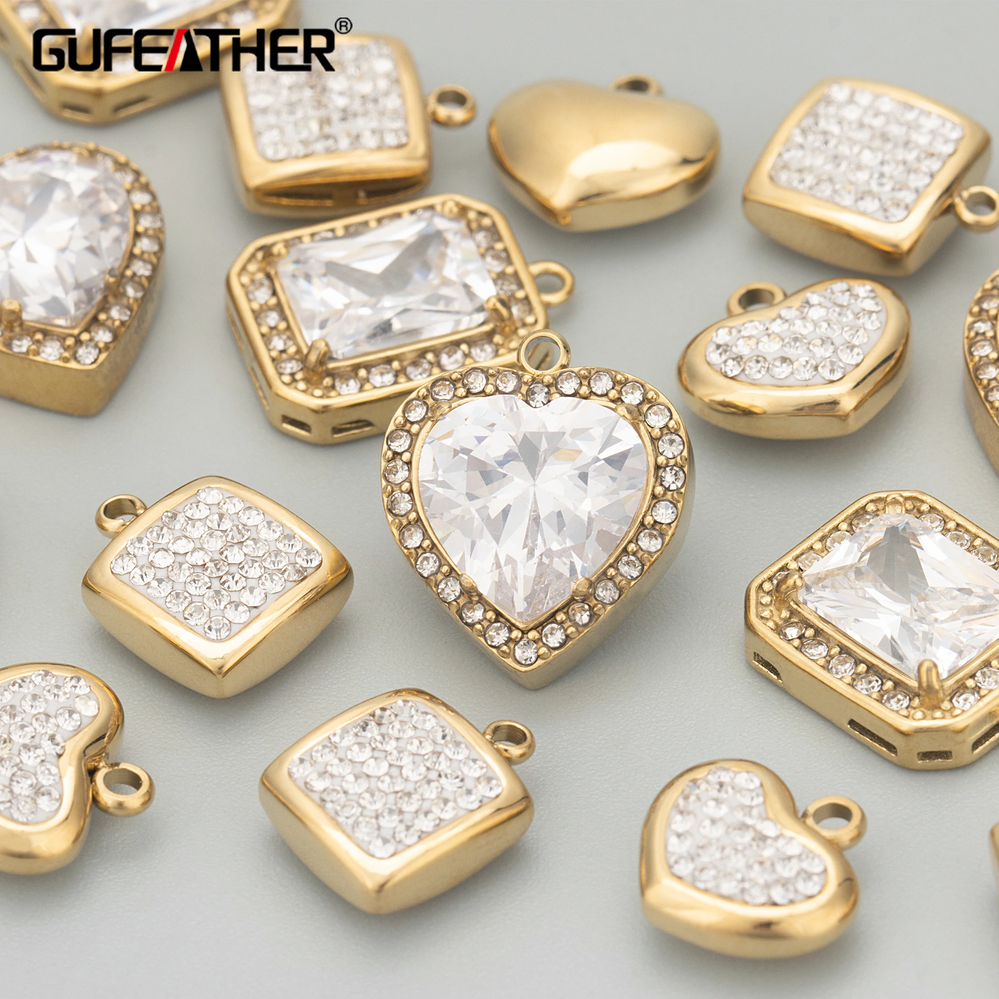 

GUFEATHER ME11,jewelry accessories,316L stainless steel,zircon,nickel free,charms,hand made,jewelry making,diy pendants,4pcs/lot