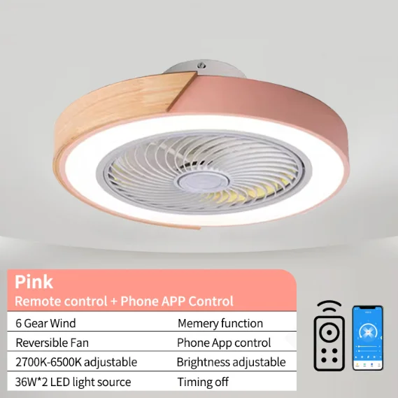 Slimme Plafondventilatoren Met Licht Voor Woonkamer Eetkamer Bladen Omkeerbaar 6 Snelheden 52Cm Ventilatoren Verlichting 110V/220V