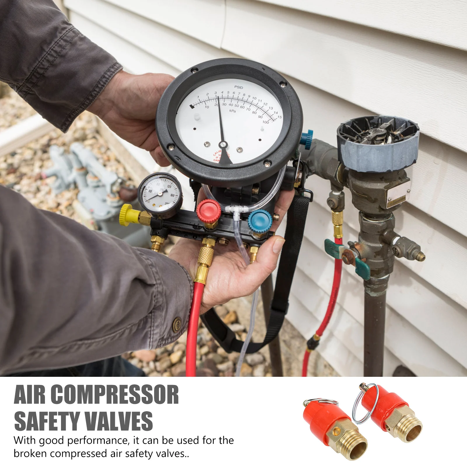 

2pcs 1/4" Npt G1/4 Air Safety Valves For Air Compressor Compressor Supplies Male Safety Valves With G1/4 Male 1/4\