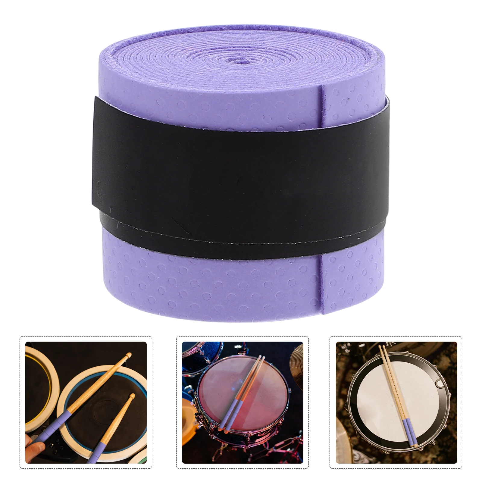 

6 Rolls Drumstick Anti-slip Belt Grip Bands Sticks Wrap Pu Kit Accessories for Drumsticks Water Viscous Strap