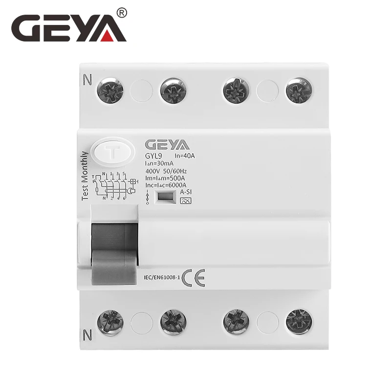 Imagem -02 - tipo Tipoa-si do Polo de Geya Gyl9 Rcd Rccb Eletromagnética Dispositivo Atual Residual 40a 63a Super Interruptor do Escapamento da Imunidade