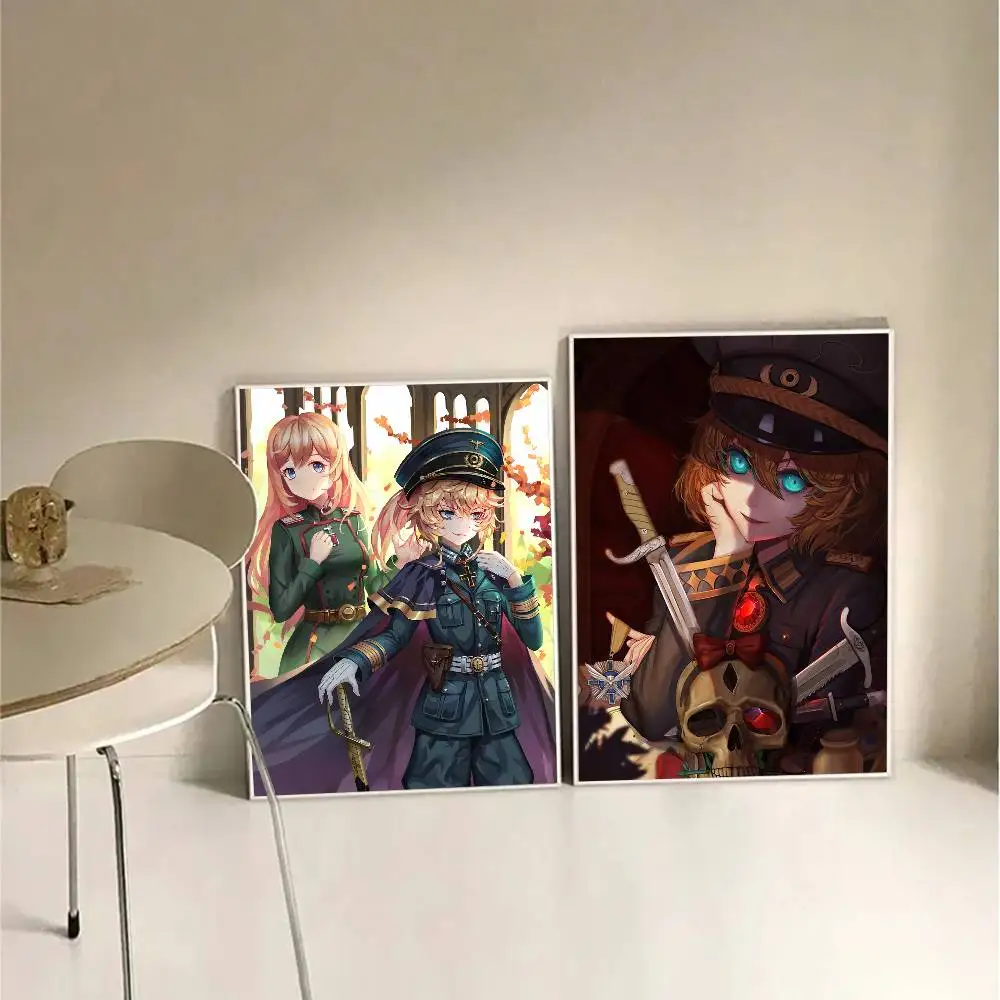 1 قطعة ساغا تانيا الشر أنيمي المشارك ذاتية اللصق الفن ورق مقاوم للماء ملصق مقهى بار غرفة جدار ديكور