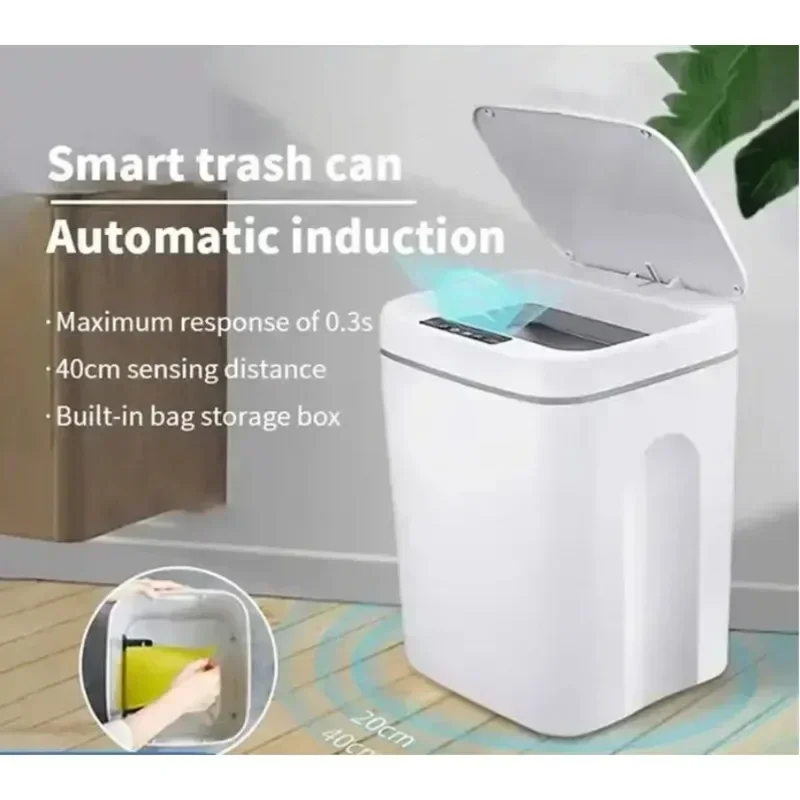 12L Automatic Sensor Trash Can Electric Touchless Smart Bin Kitchen Bathroom Waterproof Bucket Garbage With Lid Home Wastebasket