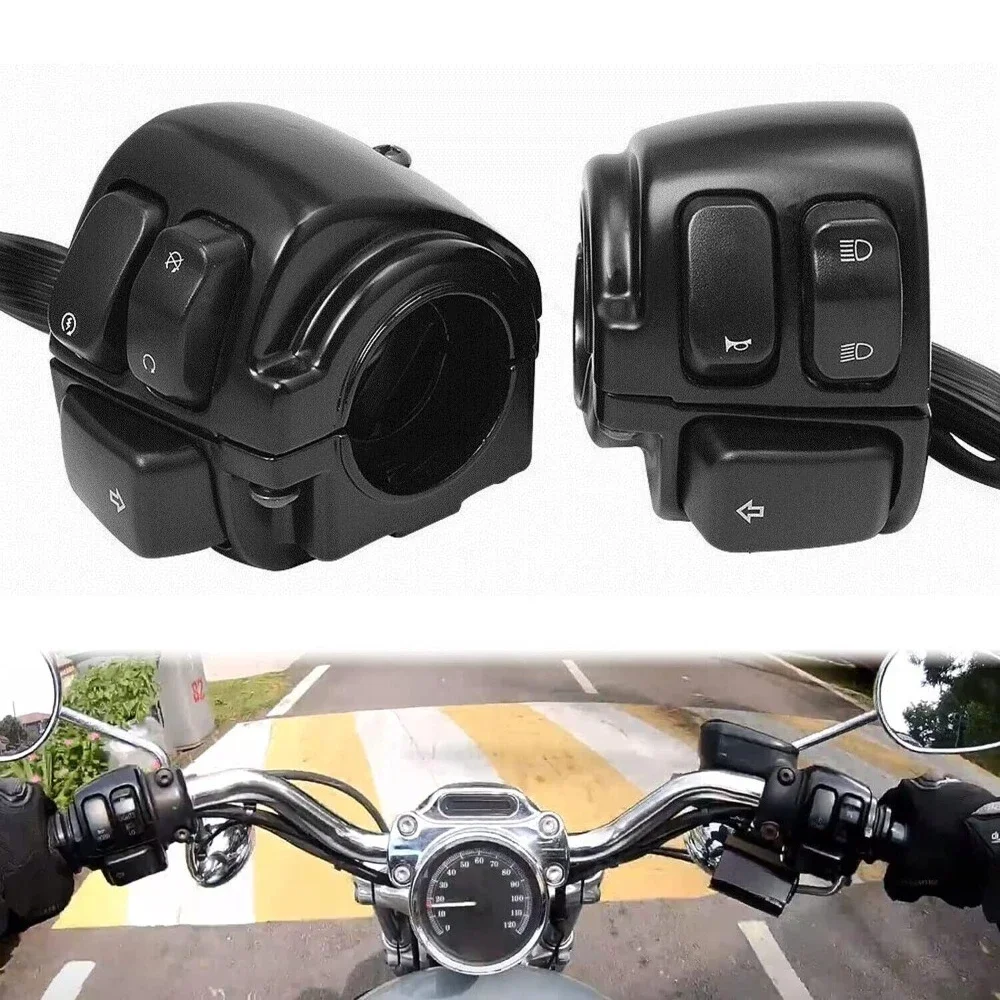 Genuine for Harley-Davidson XL883 1200 Sportster Dyna 1996-2012 Left Right Horn High Low Beam Light Switch Assembly A Pair