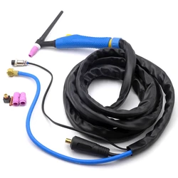 WP9 WP-9 Air Cooled Argon Tig Welding Torch Bule Handle 4M Gas And Separate 10-25 Cable Plug