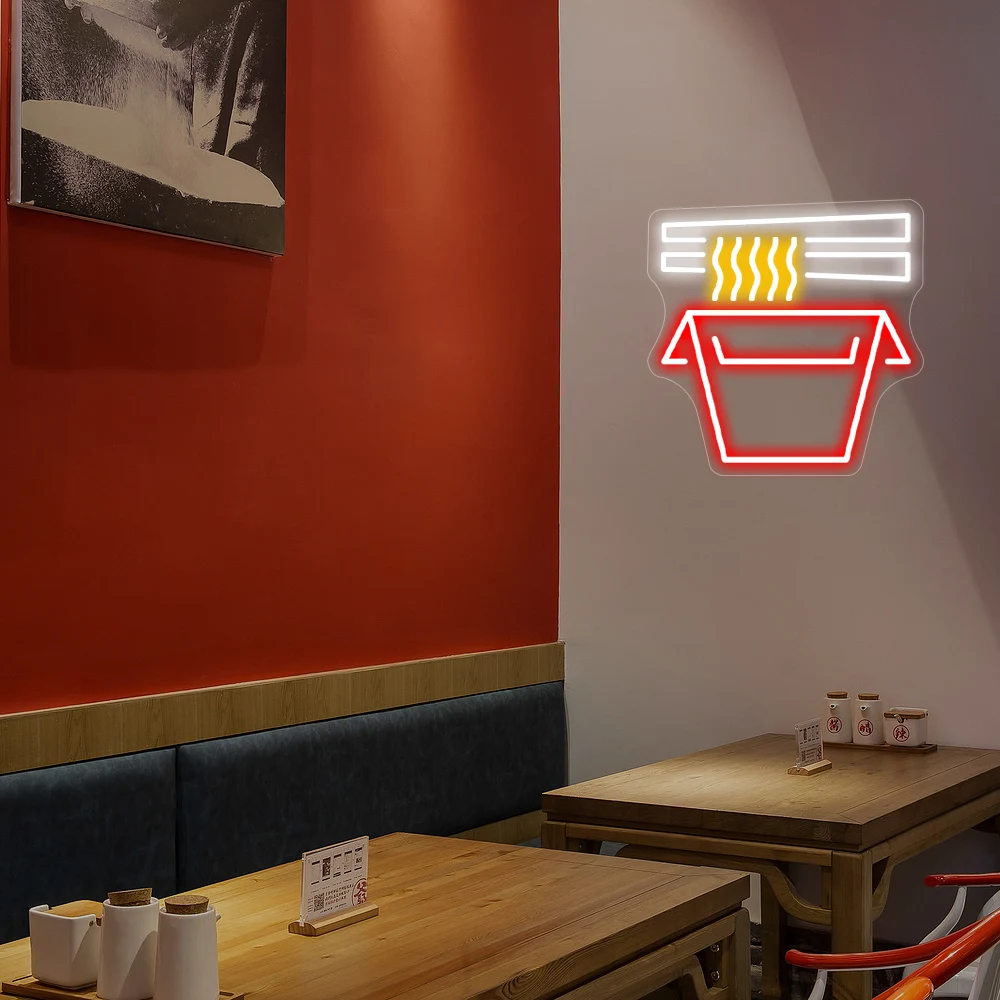 Ramen Neon LED Light Sign para Wall Decor, Sinais de Noodle, Light Up, Restaurante, Casa, Bar, Cozinha, Comida