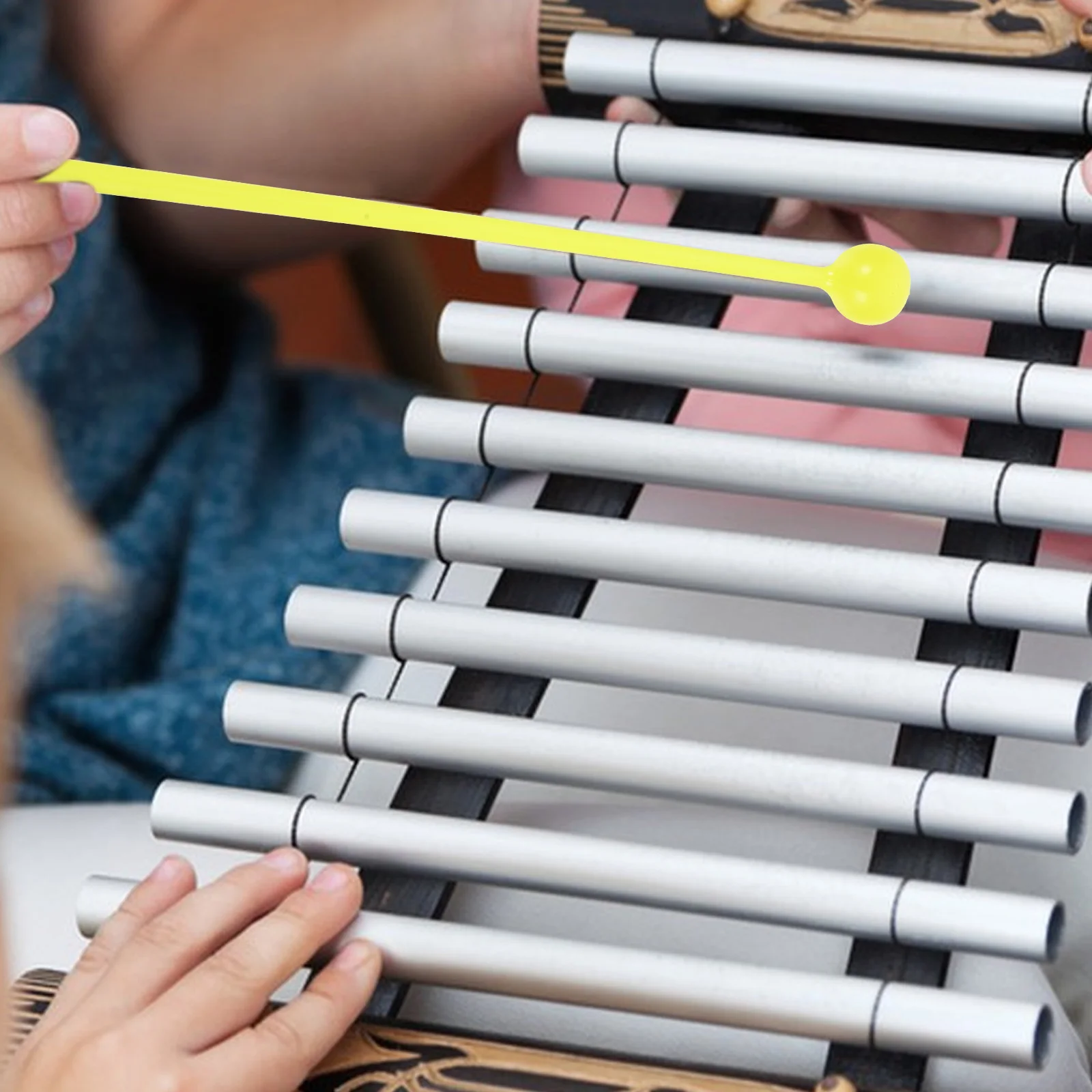 

16Pcs Kids Drum Hammer Durable Lightweight Easy Hold Specially Designed for Kids Teaching Aids Yellow Children Teaching Aids