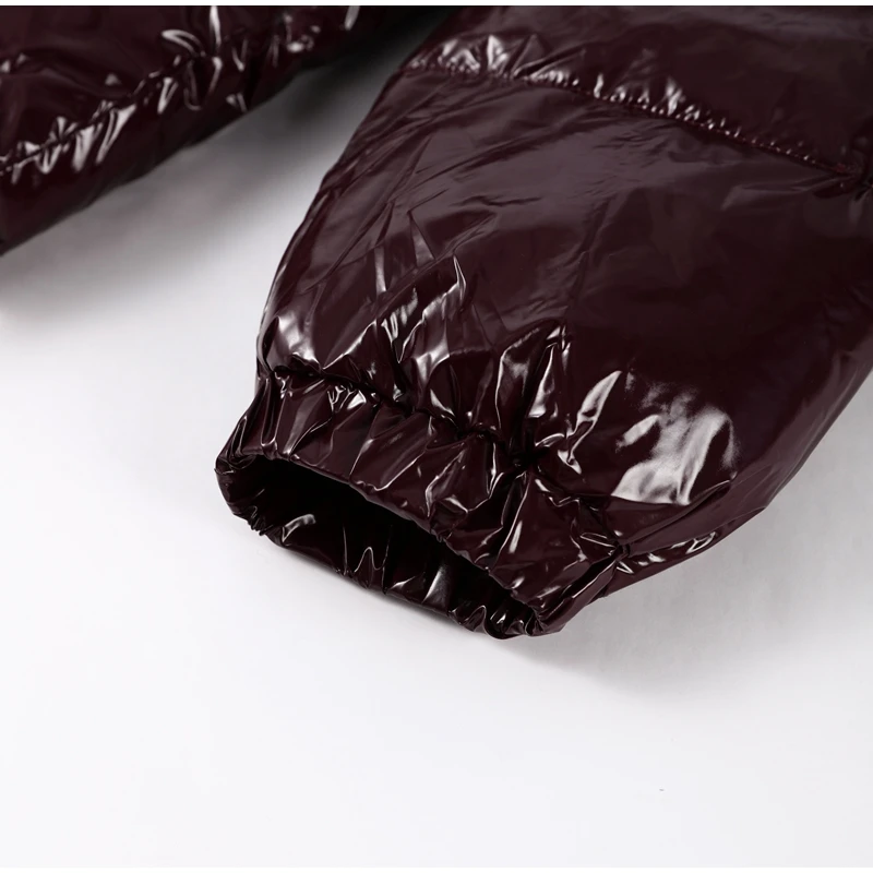 Fashion Glossy Padded Jacket Women's Solid Hooded Long Sleeve Zipper Warm Down Coat 2026 Autumn Winter New Lady Casual Outerwear