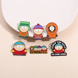 6PCS Cartoon Animated Character Enamel Pins Custom Cute Metal Badges Lapel Brooches On Backpack Hat Jewelry Gift for Kid Friends