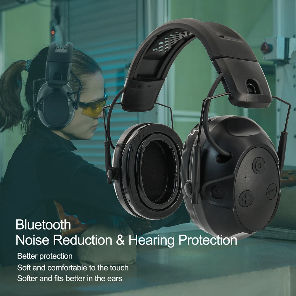 

TS TAC-SKY Tactical Over-Ear Hearing Protection Electronic Shooting Safety Headset With Bluetooth & Silicone Ear Cushions