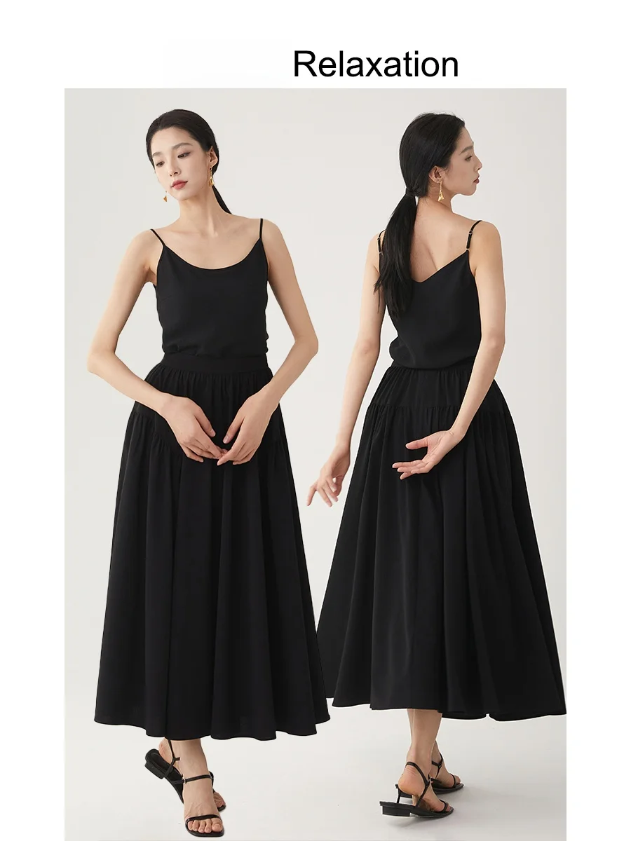 

Women's Summer New Sle CR Strap Vest Loose Fit Color Inner Wear Outer Wear Ele Bla Top Commute Sle Straight Tube