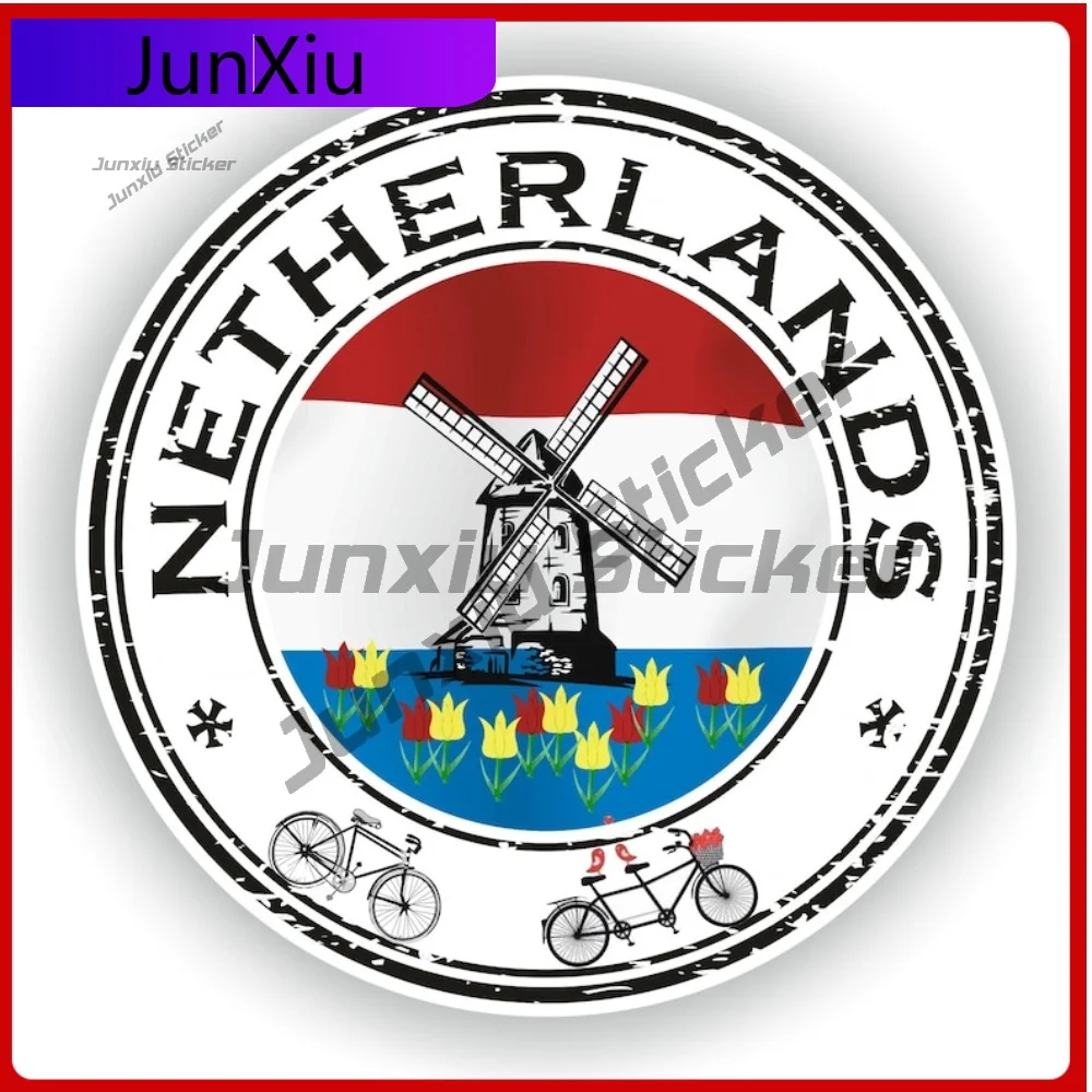 

Netherlands Seal Round Flag Beautiful Automotive Exterior Accent Fits Vehicle Exterior Decoration Needs