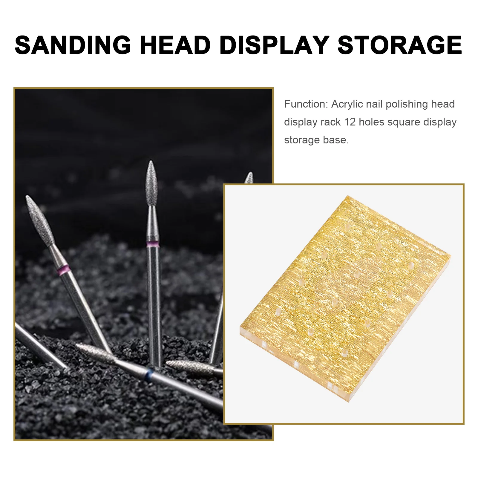 

1pc Nail Drill Bit Organizer 12-Hole Grinding Head Storage Rack For Manicure Salon Home Use Nail Art Accessories Polishing Bits