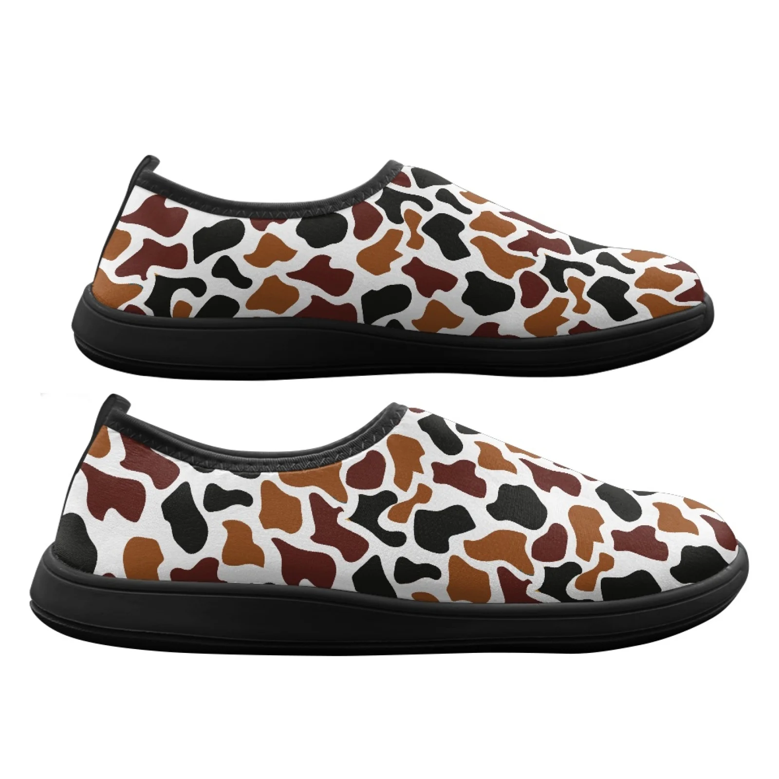 PENSTROLL Leopard Print Workout Gym Shoes Polyester & EVA Hiking Sneakers Cushioned Walking Sneakers for Running