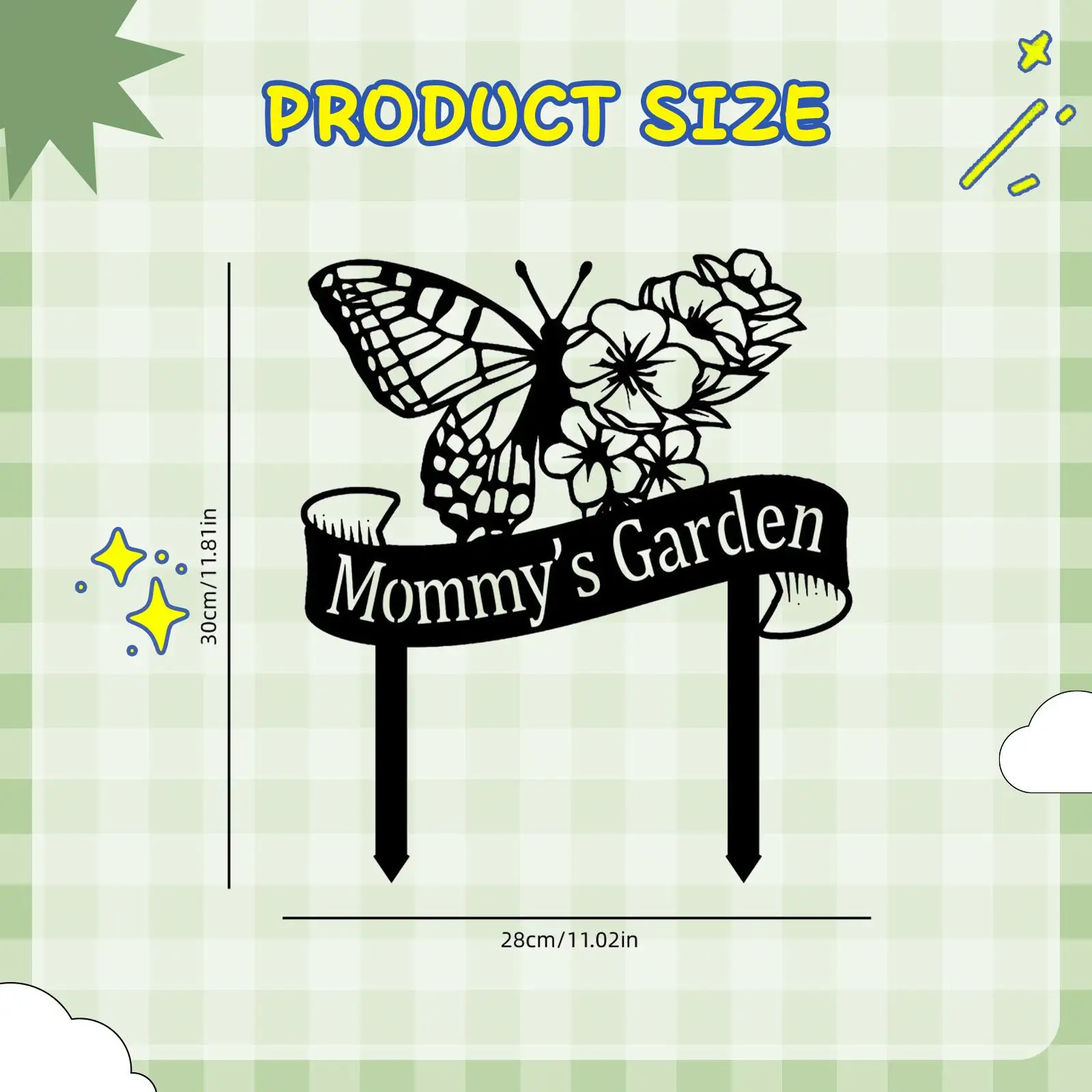 صورة ظلية على شكل فراشة مجوفة للحديقة، علامة خارجية لحديقة الشرفة