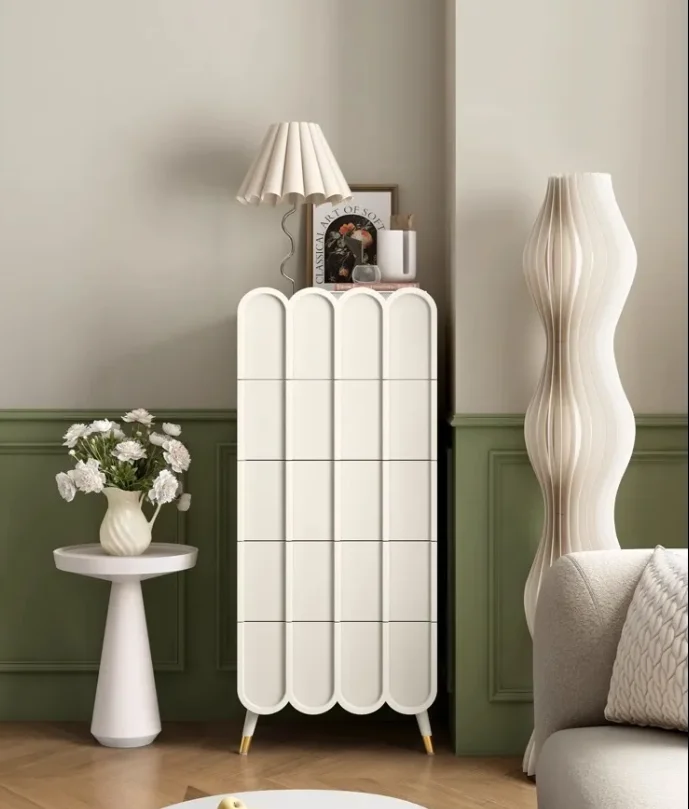Multifunctional French simple drawer living room locker bedroom bedside wooden home