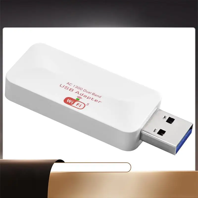 

AC1300 USB Wi-Fi-адаптер Компьютерный USB-приемник Wi-Fi без драйверов для настольных ПК, Windows 11, 10, 8,1, 8, 7, XP, Vista-X64A
