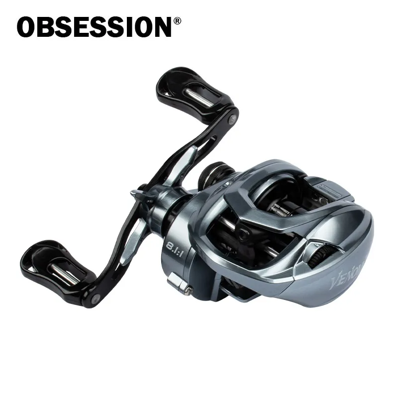 OBSESSION Hybrid Ceramic Ball Bearing Baitcasting Reel 8.1:1 Braking Force 8kg Stainless Steel Races Single-row Fishing Reel New