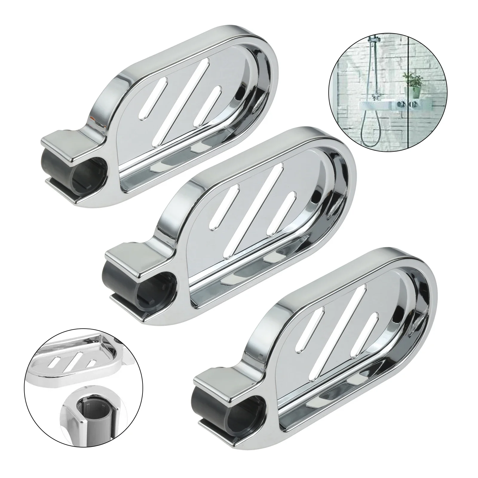 1Pc New Plastic Shower Rail Soap Dish Box Soap Holder Soap Pallet Shower Rod Slide Bar ABS Chrome for Sliding Bar Bathroom Tray