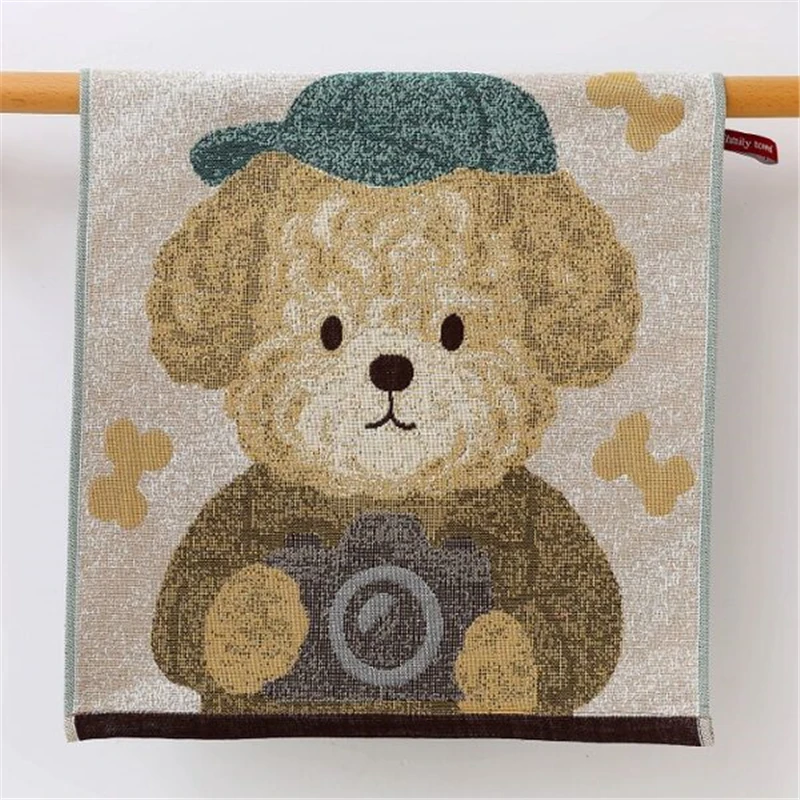 مناشف أطباق شاش قطنية كرتونية للمطبخ 35*40 سم رقيقة 4 قطع 9 أنماط