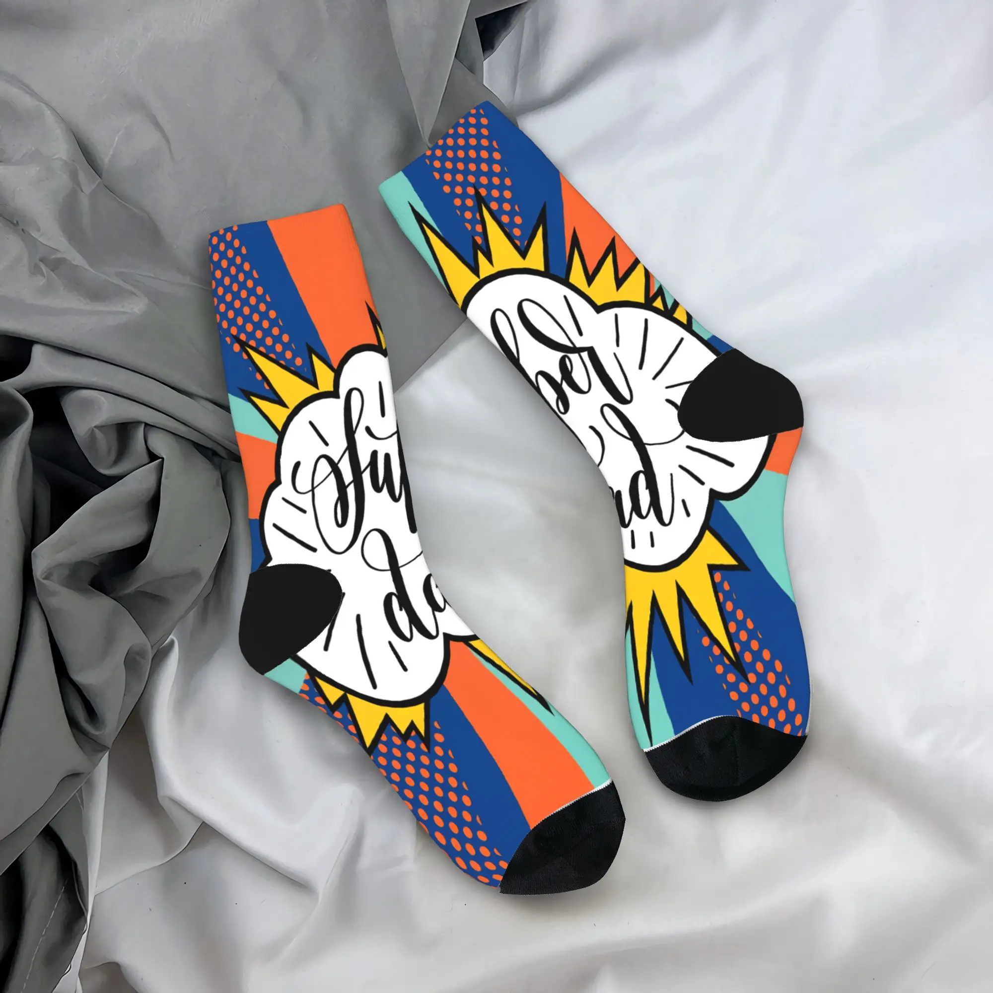 

Super Dad Socks Father's Day Funny Stockings Winter Non-Slip Unisex Men Socks Soft Breathable Design Climbing Socks