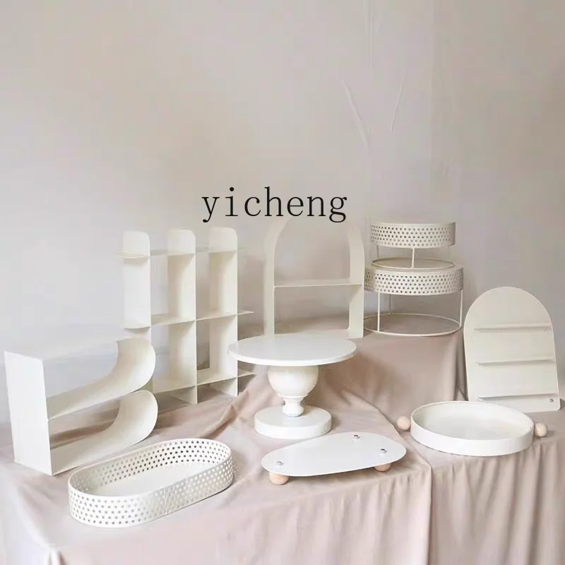 

ZYA Cream Style Dessert Table Display Stand Iron Art Pastry Tray home accessories desk accessories