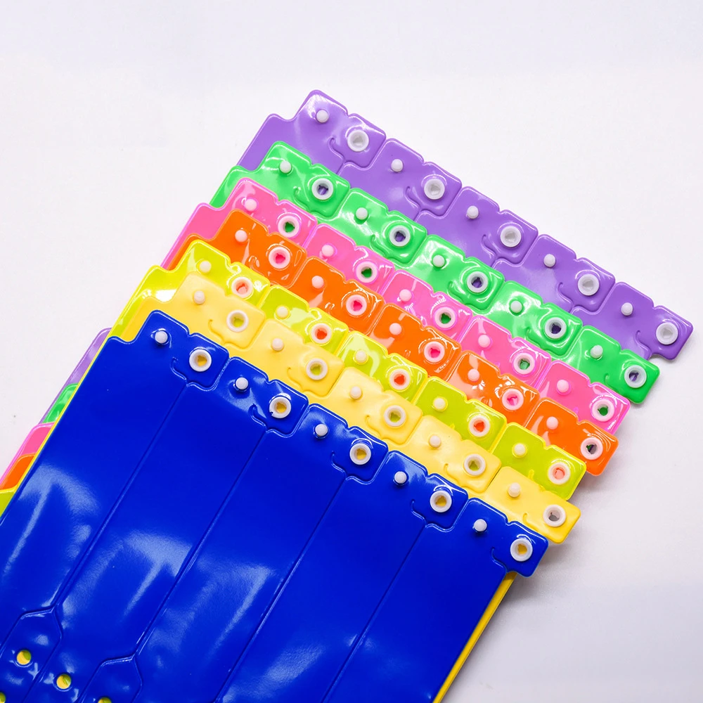 100pcs Color Disposable Soft PVC Festival Bracelets Medical Bracelet Wrist Strap with Handwritten Information Waterproof