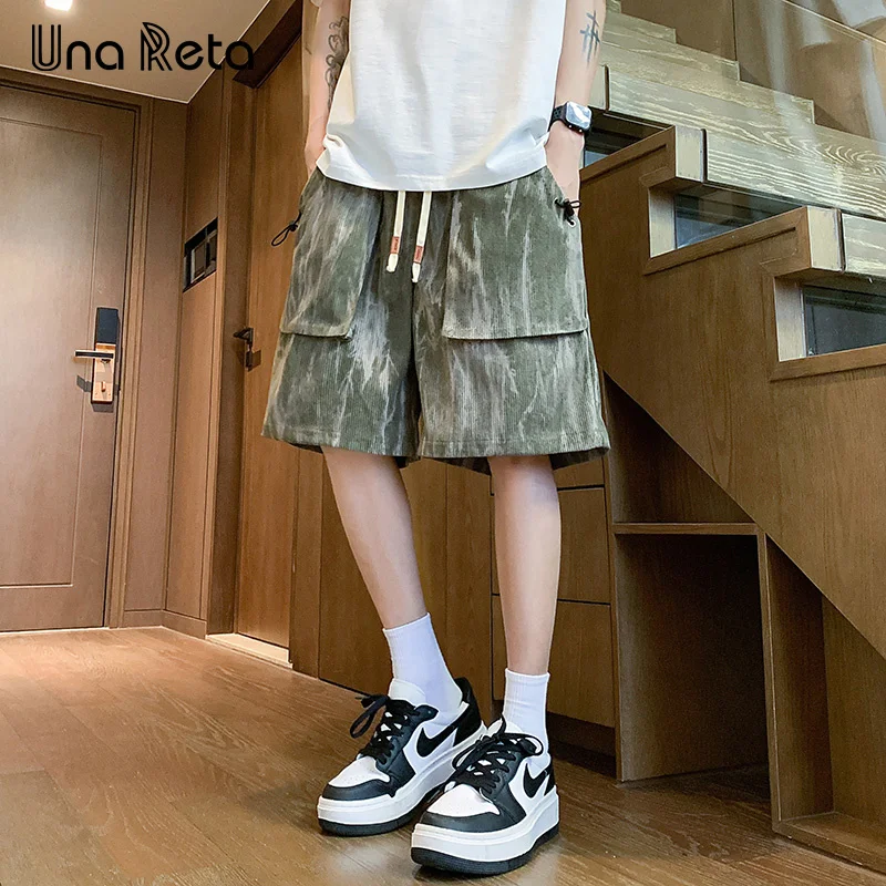 Una reta Sommer Männer Shorts neue Streetwear Hip Hop Tie-Dye Print Shorts Harajuku lose Casual Shorts Mann