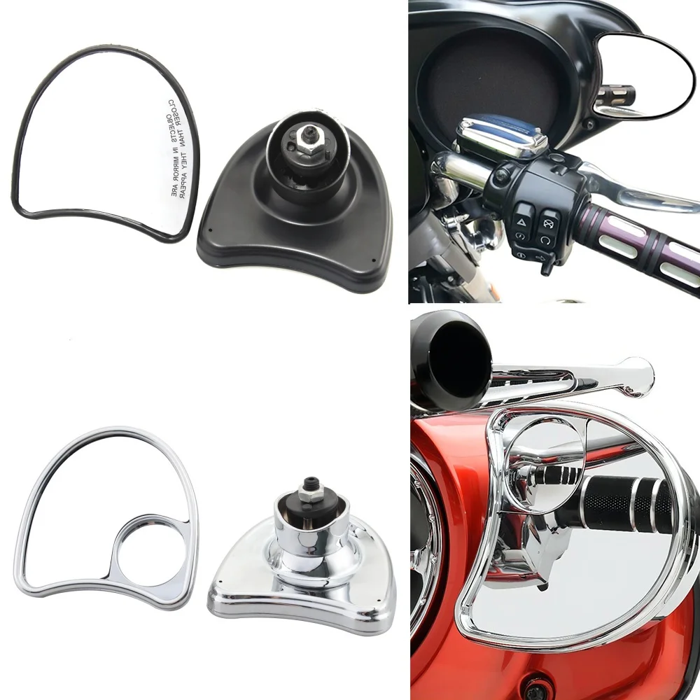 Motorcycle Inner Fairing Side Mirrors Adjustable Rear View Mirror For Harley Touring Electra Street Glide Road King 1996-2013