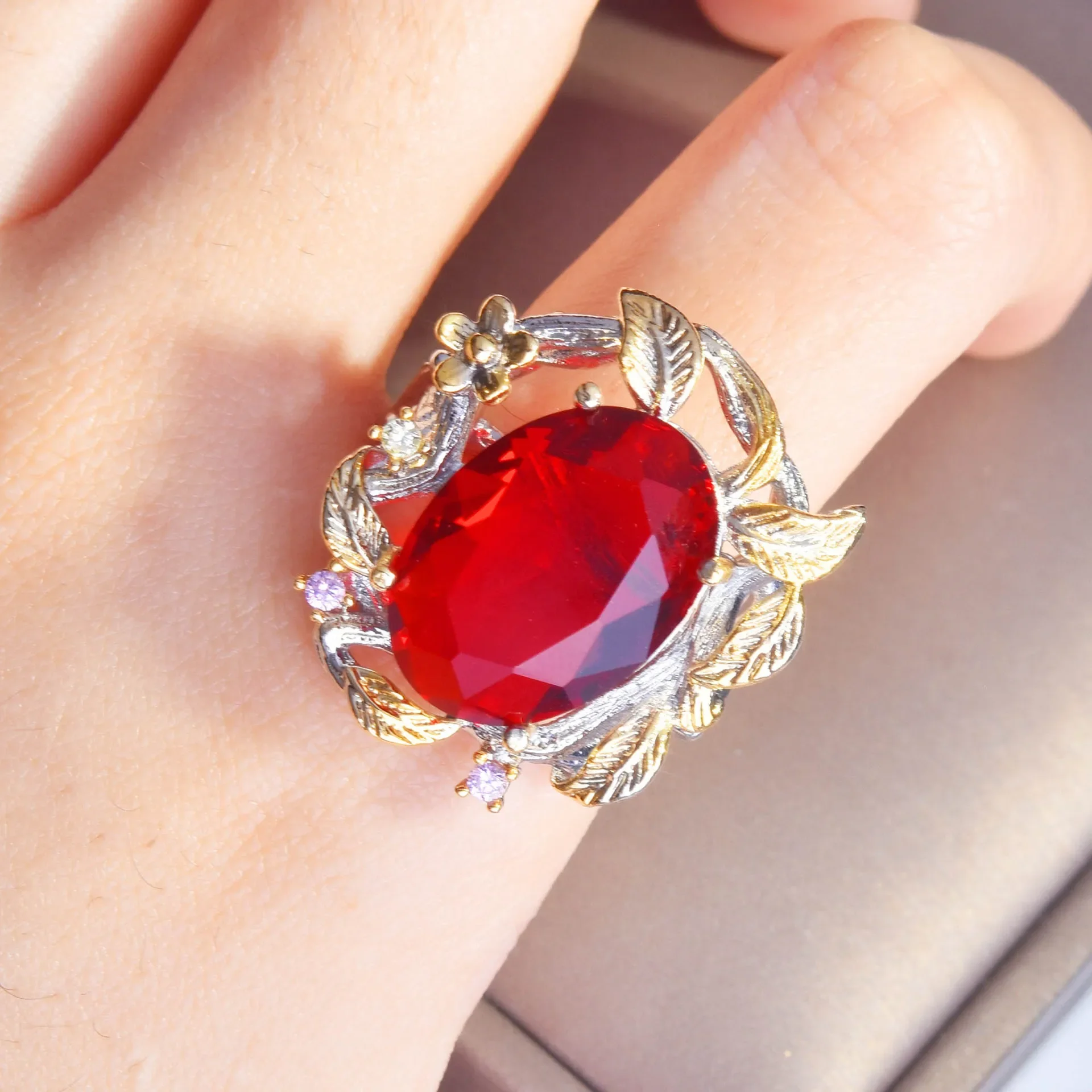 Anillo De rubí rojo De Plata De Ley 925 para mujer, Anillos De piedras preciosas De rubí CN(Origin), joyería De plata, alianzas De boda, Anillos De compromiso