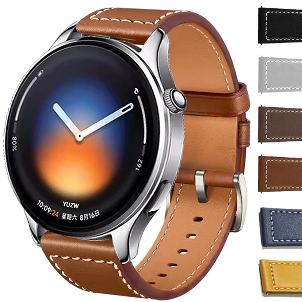 Correa de Cuero de 22 mm para Xiaomi Watch 5, Compatible con Xiaomi Watch 2 Pro, S4 Sport, S3, S2, S1 Active, Mi Watch Color 2, Pulseras Suaves