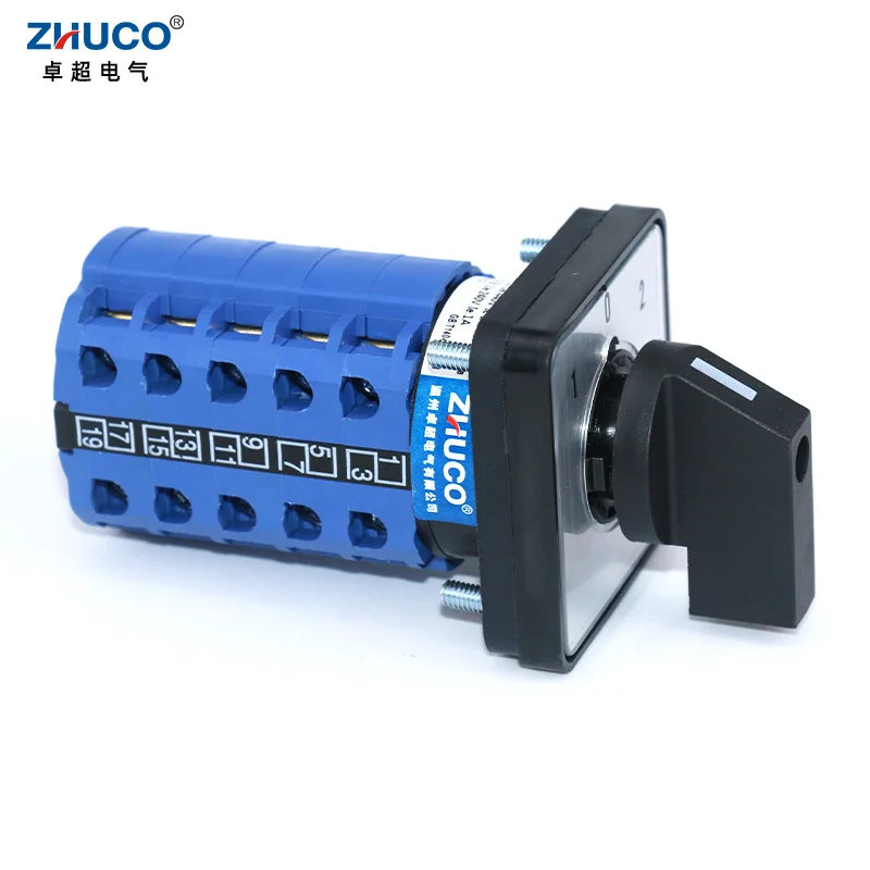 

Поворотный кулачковый переключатель ZHUCO SZW26/LW26-20/D505.5, 3 положения (ВКЛ-ВКЛ-ВКЛ), двойное питание, 5 контактов, для цепи 660В 20А