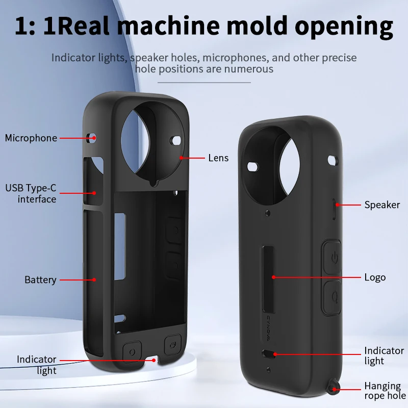 CYNOVA-Silicone غطاء جسم واقي لـ Insta360 ، X4 Insta 360X4 ، ملحقات الكاميرا