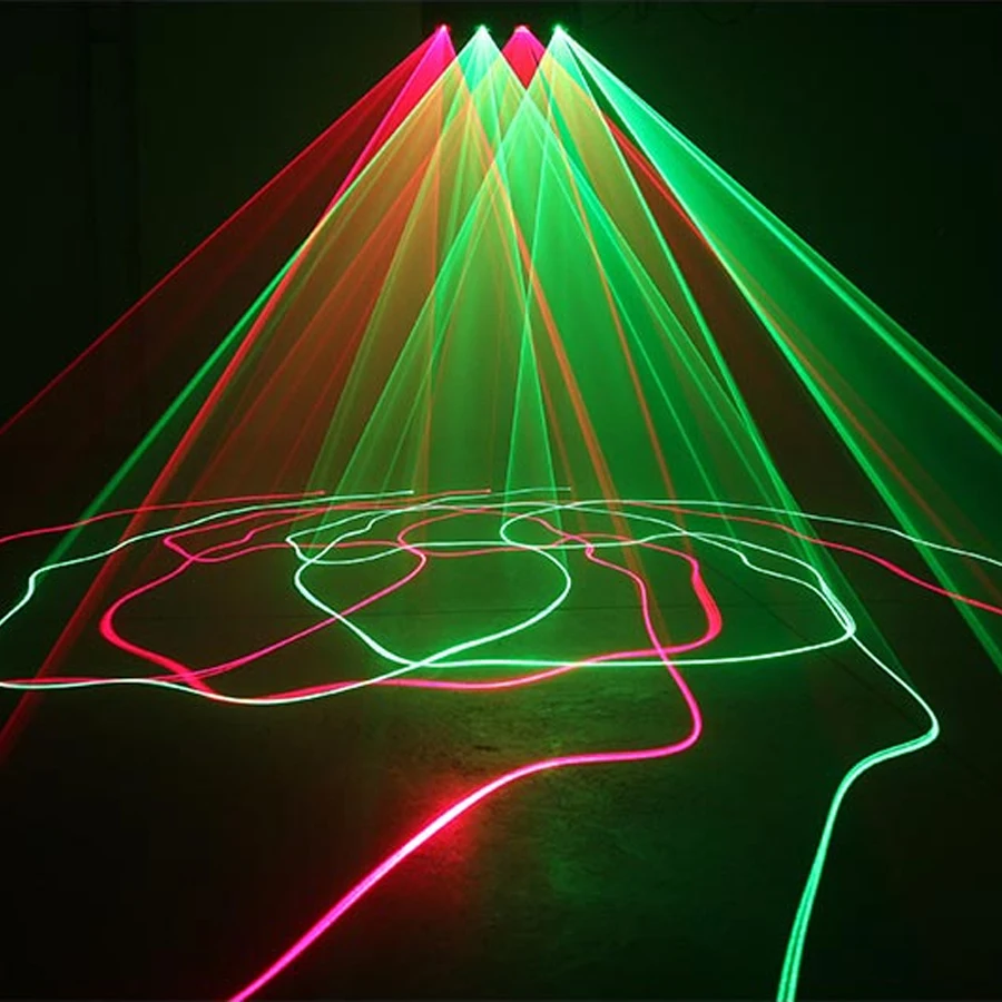 جهاز عرض ليزر DMX مع 4 عدسات ، ضوء ديسكو للمسرح ، شعاع RGBY ، تأثير ضوء DJ #6