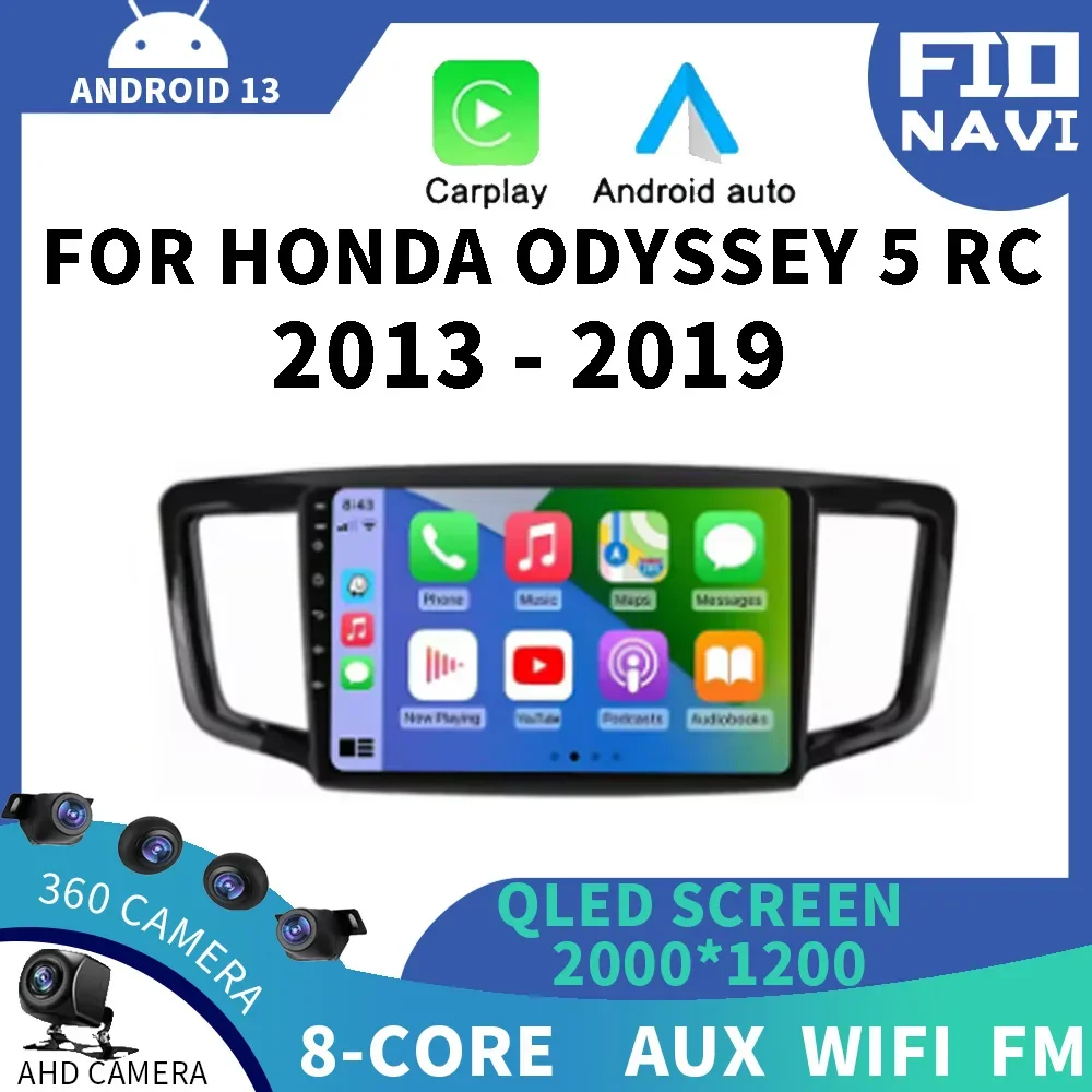 Android 14 Carplay Multimedia-Player Für Honda Odyssey 5 RC 2013-2019 2DIN Stereo Kopf Einheit Navigation Rückansicht kamera Unterstützung