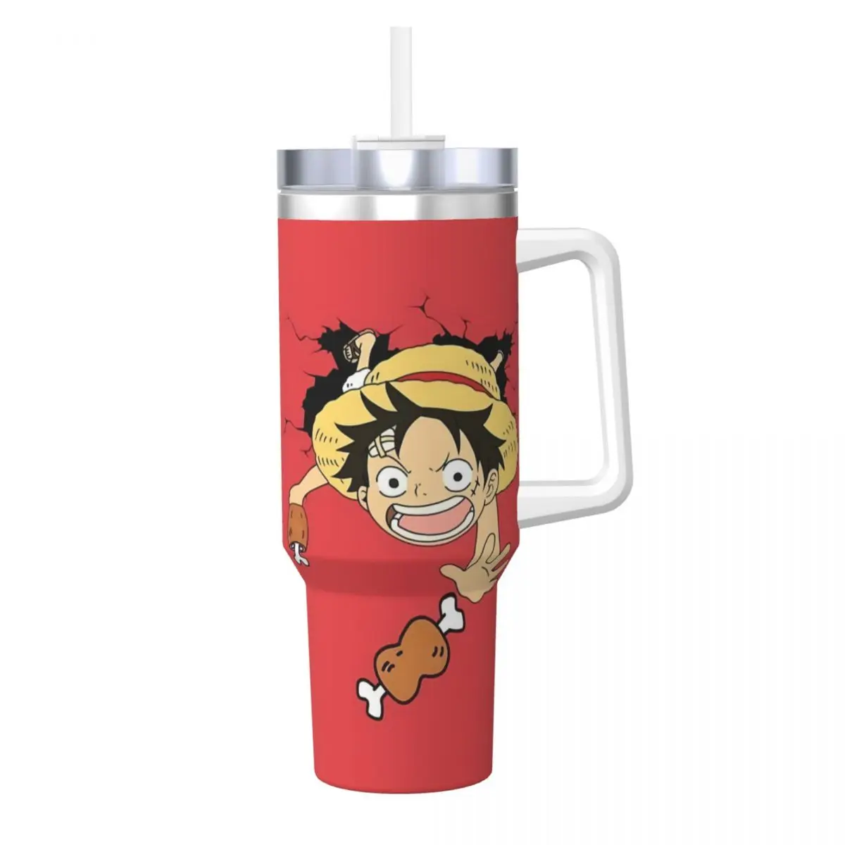 O-One Anime P-Piece Stainless Steel Tumbler Travel Thermal Mug With Straws and Lid Large Car Mugs Cold Drink Water Bottle