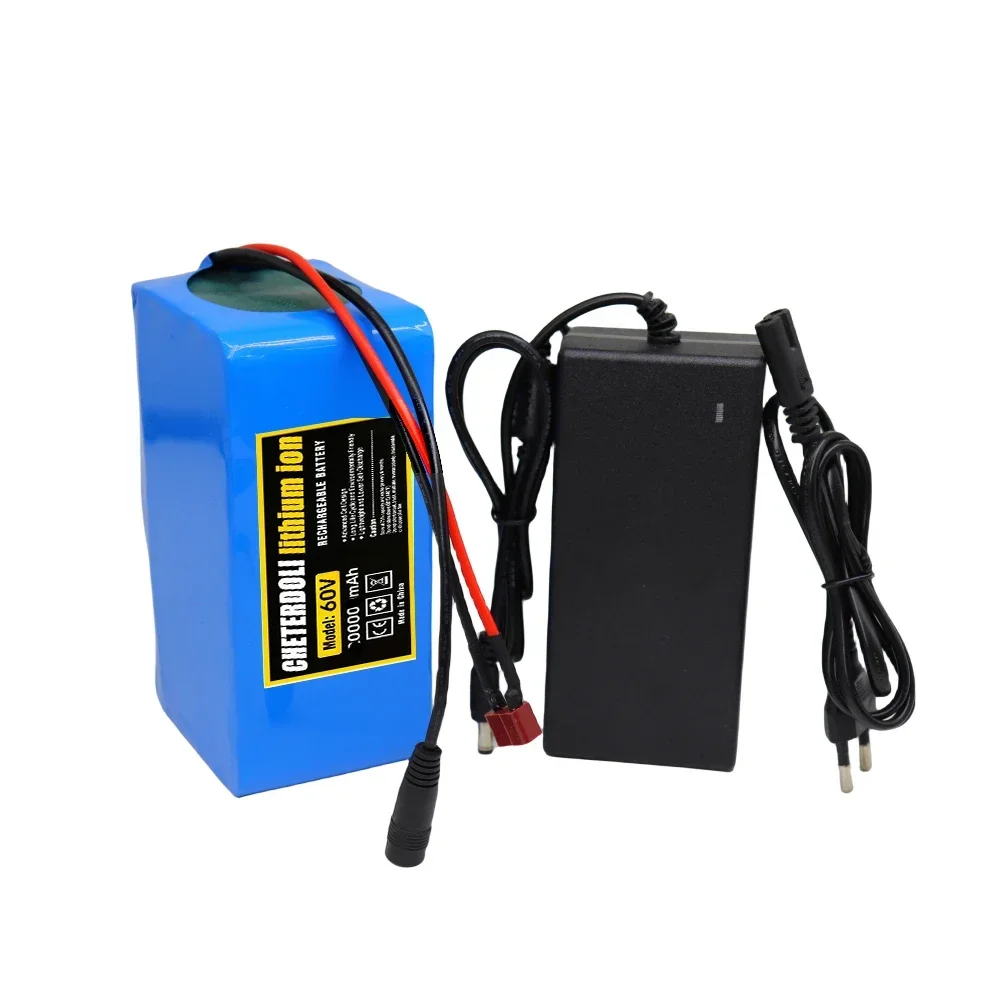 16S2P 60V 30Ah 18650 lithium-ion battery pack, suitable for 67.2V lithium-ion 30000mAh battery, built-in BMS 750W 1000W