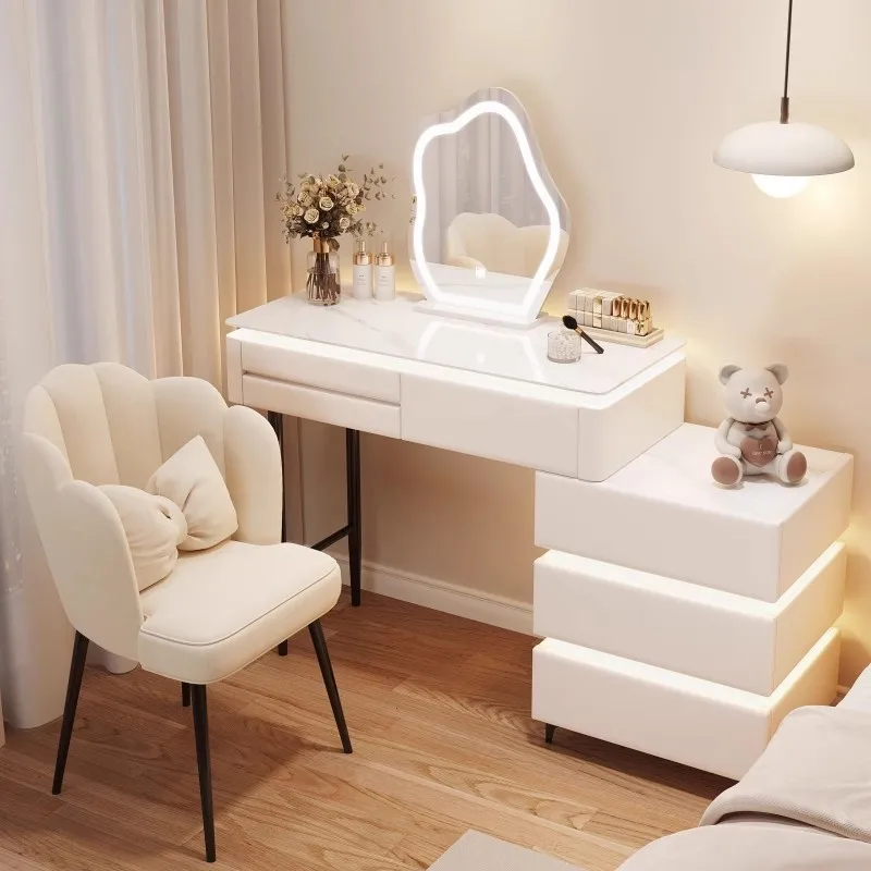 

Led Light Dressing Table Organizer Mirror Bedroom Full Dressing Table Makeup Women Toaletka Dla Dziewczynek Nordic Furniture