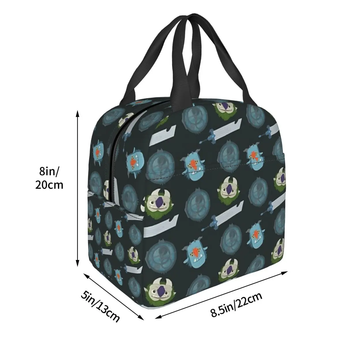 Trollhunters Repeating Pattern Lunch Bags Insulated Bento Box Lunch Tote Leakproof Picnic Bags Thermal Bag for Woman Student