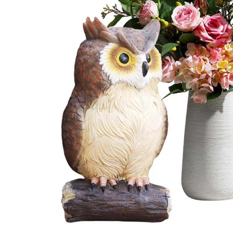 Garden Owl Sculpture Owl Garden Cute Figurines Resin Decoration For Outdoor Decor Fake Scarecrow Garden Gifts Fake Owl Decoy