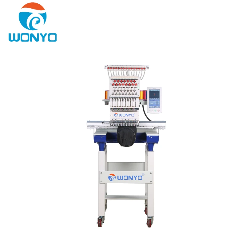 عالية السرعة المنزل استخدام 1 رئيس آلات الخياطة والتطريز 15 الإبر سعر جيد لقبعة قبعة التي شيرت التطريز المسطح