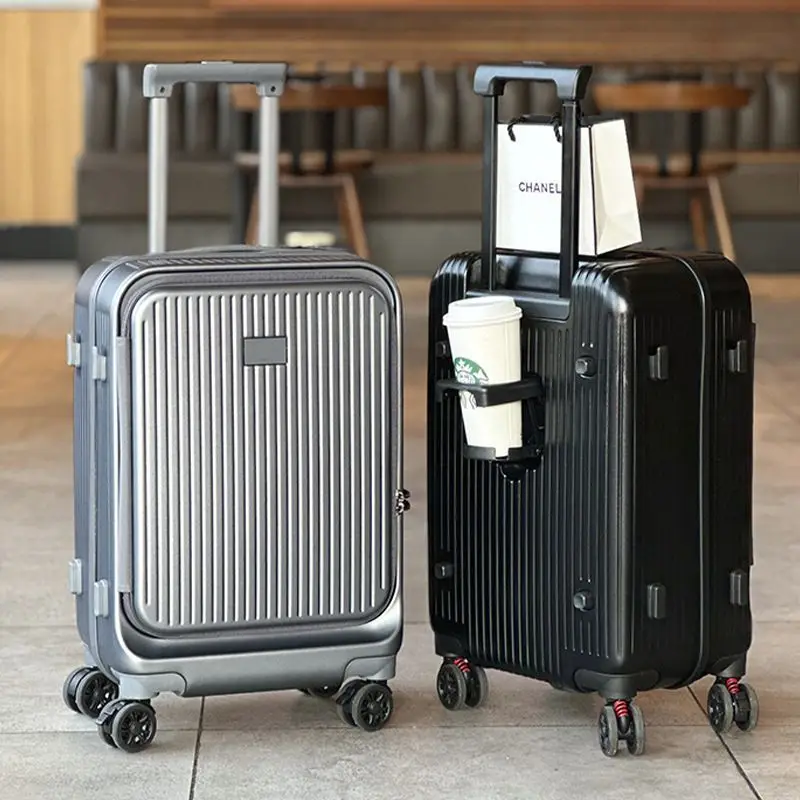 Mala de viagem com abertura frontal, caixa de senha de embarque, bagagem portátil com abertura frontal de 26 polegadas, mala de 20 polegadas, bagagem de 24 polegadas
