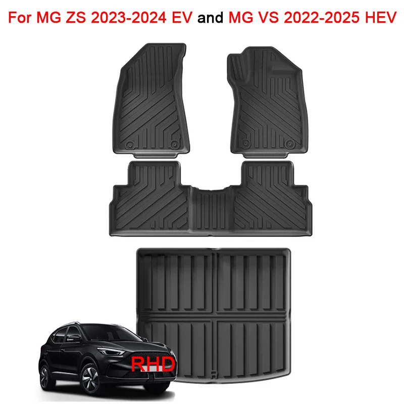 ل MG ZS 2023 2024 EV و MG VS 2022-2025 HEV TPE ثلاثية الأبعاد الحصير سيارة البضائع بطانة الجذع وسادة مقاوم للماء جميع الأحوال الجوية الدفة اليمنى #1