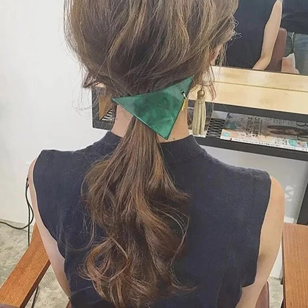 

Large Luxury Marble Triangle Headdress Grip Clip Dark Green Durable Claw Clamp Hair Styling Tool Gripper Lady Hairpin Gripper